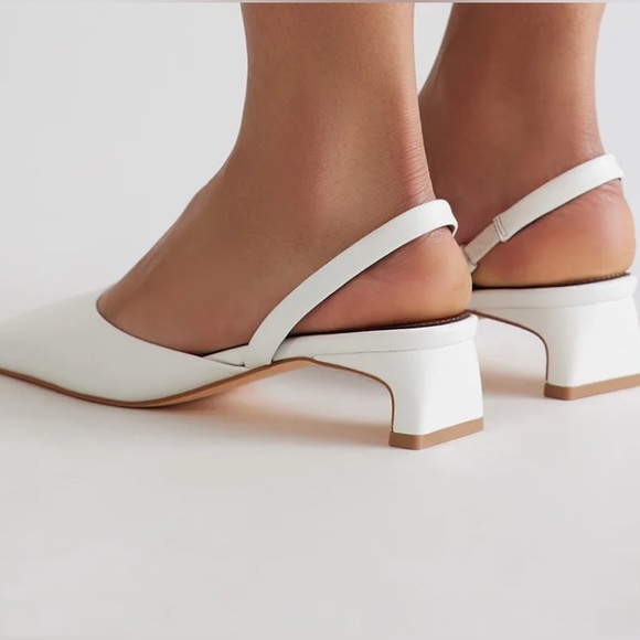 White Square-Toe Slingbacks - Picture 4 of 4